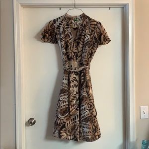 Talbots Tribal Print Silk Summer Dress